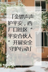 金锣声声护平安，西厂口社区“平安合伙人”开展安全守护行动