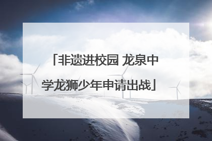 非遗进校园 龙泉中学龙狮少年申请出战