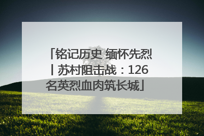 铭记历史 缅怀先烈丨苏村阻击战：126名英烈血肉筑长城