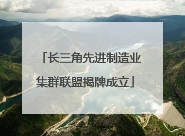 长三角先进制造业集群联盟揭牌成立