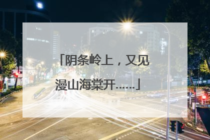 阴条岭上，又见漫山海棠开……
