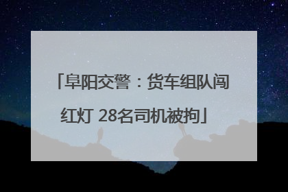 阜阳交警：货车组队闯红灯 28名司机被拘