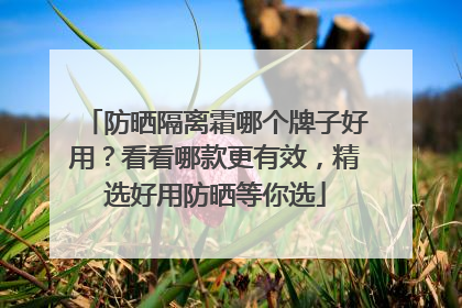 防晒隔离霜哪个牌子好用？看看哪款更有效，精选好用防晒等你选
