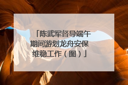 陈武军督导端午期间游划龙舟安保维稳工作（图）
