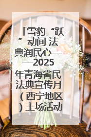 雪豹“跃”动间 法典润民心——2025年青海省民法典宣传月（西宁地区）主场活动见闻