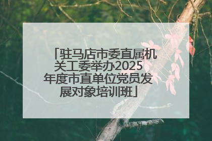 驻马店市委直属机关工委举办2025年度市直单位党员发展对象培训班