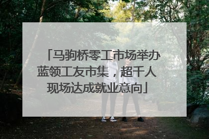 马驹桥零工市场举办蓝领工友市集，超千人现场达成就业意向