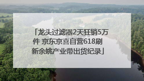 龙头过滤器2天狂销5万件 京东京喜自营618刷新余姚产业带出货纪录