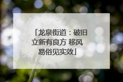 龙泉街道：破旧立新有良方 移风易俗见实效