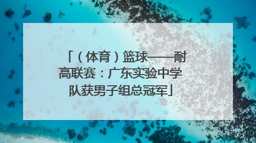（体育）篮球——耐高联赛：广东实验中学队获男子组总冠军
