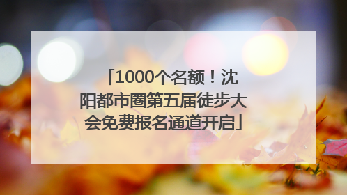 1000个名额！沈阳都市圈第五届徒步大会免费报名通道开启
