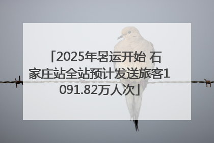 2025年暑运开始 石家庄站全站预计发送旅客1091.82万人次