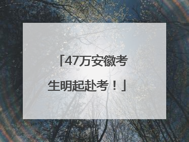 47万安徽考生明起赴考！