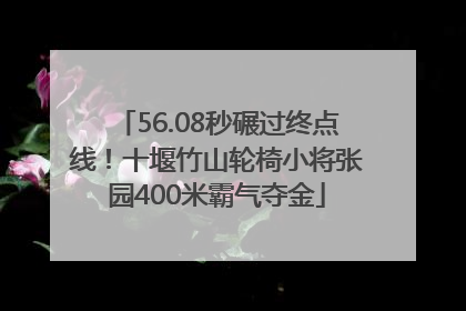 56.08秒碾过终点线！十堰竹山轮椅小将张园400米霸气夺金