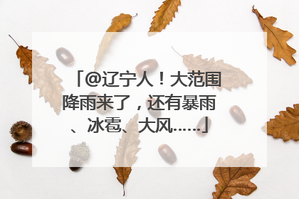@辽宁人！大范围降雨来了，还有暴雨、冰雹、大风……